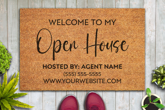 Open House, Open House Coir Door Mat, Front Door Mat, Outdoor Mats, Funny Doormat, Welcome Mats, Coir Mats s-1111-OH