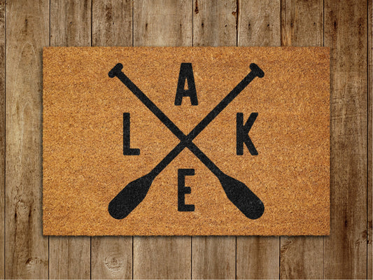 Lake Welcome Door Mat, Lake Welcome Coir Door Mats, Funny Doormat, Welcome Outdoor Mat