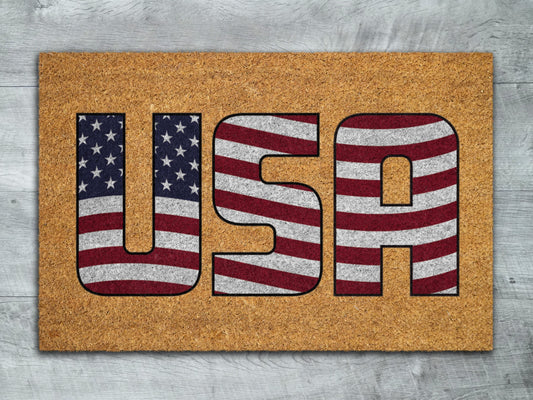 USA Doormat, USA Flag Mat, Patriotic Door Mats, Funny Doormat, Patriotic Flag Welcome Mats, US Flag Coir Doormat