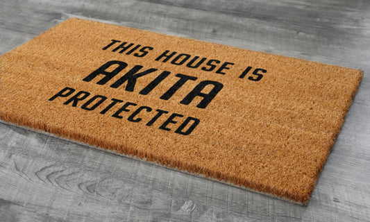 Akita Home Door Mat, This House Is Akita Protected Coir Doormat, Akitas Door Mats, Funny Doormat, Welcome Akita Mats