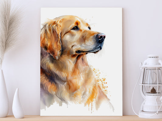 Watercolor Golden Retriever Print, Canvas Eagle Print, Watercolor Golden Retriever Art Paper Print, Home Decor Golden Retriever Print 4