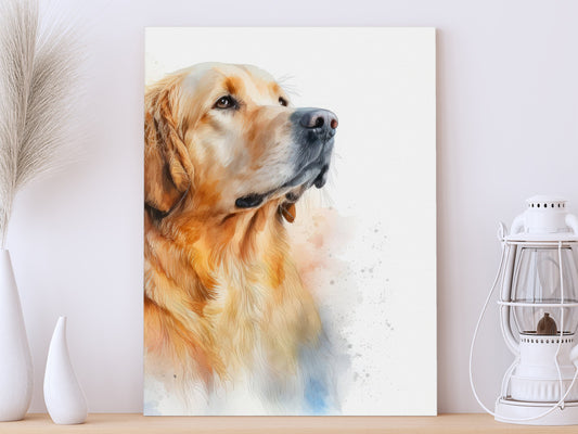 Watercolor Golden Retriever Print, Canvas Eagle Print, Watercolor Golden Retriever Art Paper Print, Home Decor Golden Retriever Print 5