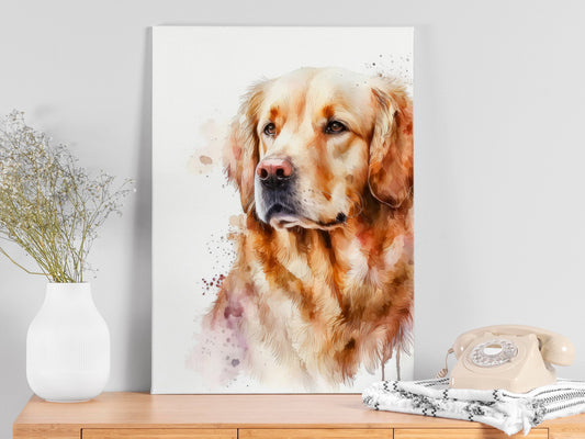 Watercolor Golden Retriever Print, Canvas Eagle Print, Watercolor Golden Retriever Art Paper Print, Home Decor Golden Retriever Print 6