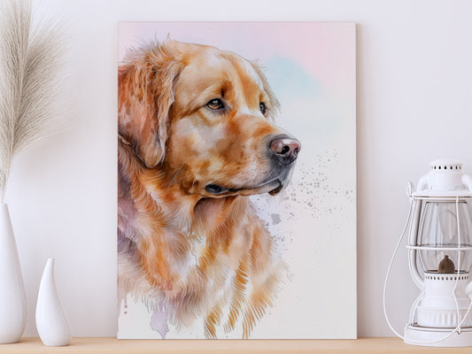 Watercolor Golden Retriever Print, Canvas Eagle Print, Watercolor Golden Retriever Art Paper Print, Home Decor Golden Retriever Print 7