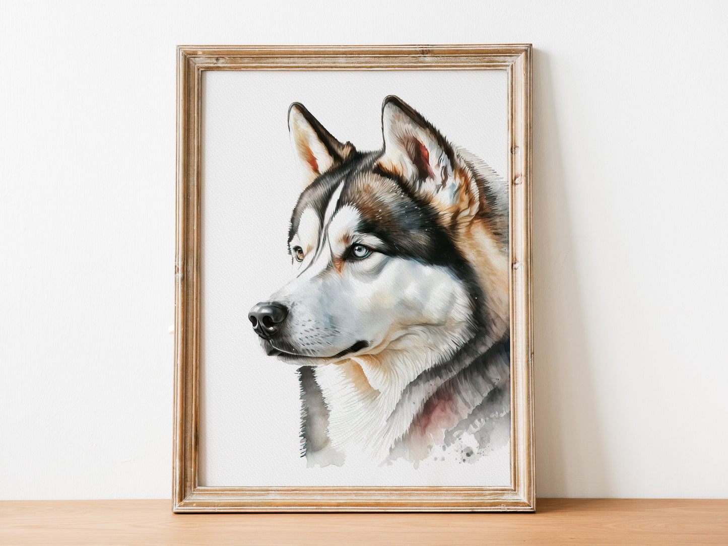 Husky Print, Canvas Husky Print, Watercolor Siberian Husky Art Paper Print, Home Decor Siberian Husky Print 2