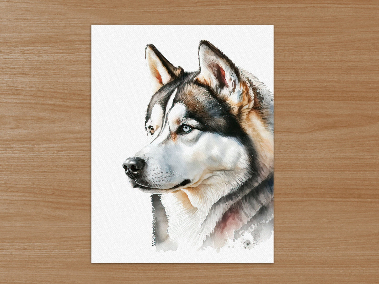 Husky Print, Canvas Husky Print, Watercolor Siberian Husky Art Paper Print, Home Decor Siberian Husky Print 2