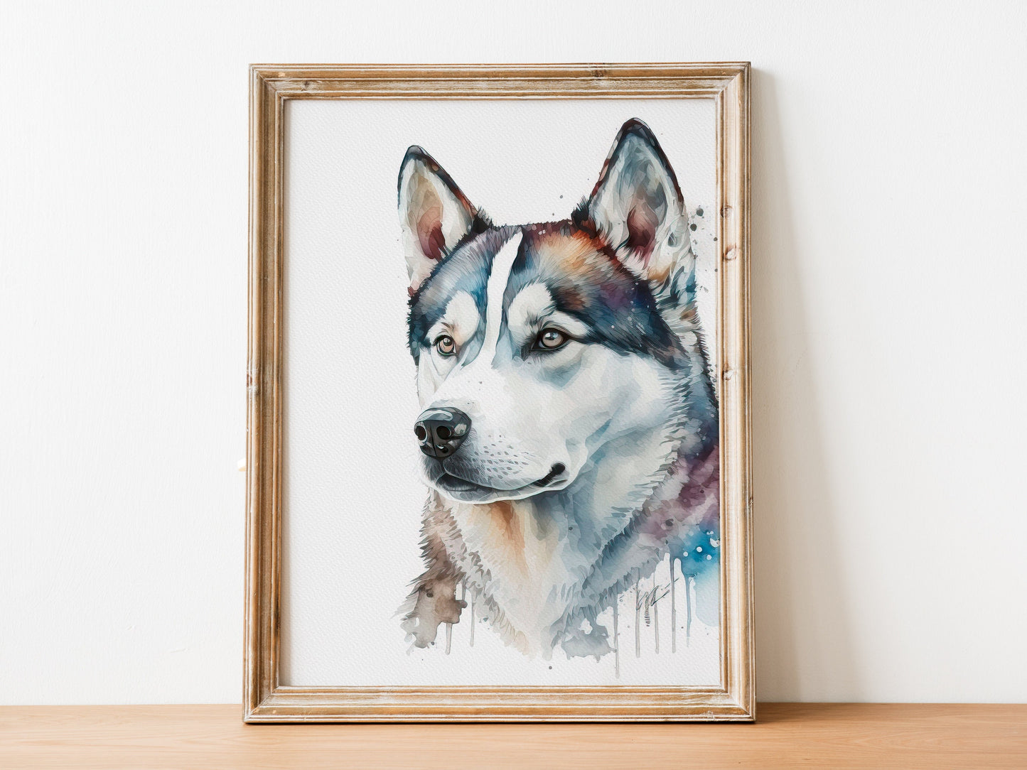 Husky Print, Canvas Husky Print, Watercolor Siberian Husky Art Paper Print, Home Decor Siberian Husky Print 8