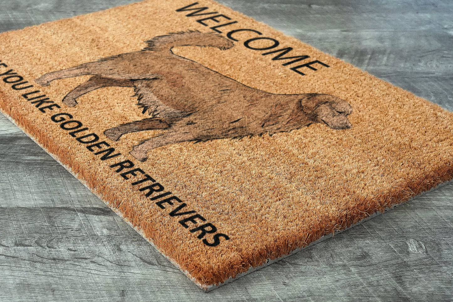 The Golden Retriever Coir Door Mat, Welcome Hope You like Golden Retrievers Dog Door Mats, The Golden Retrievers Outdoor Doormat