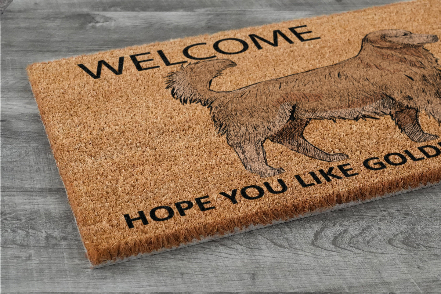 The Golden Retriever Coir Door Mat, Welcome Hope You like Golden Retrievers Dog Door Mats, The Golden Retrievers Outdoor Doormat
