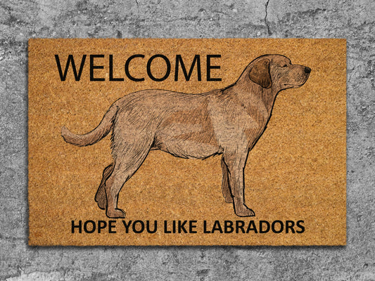 The Labrador Door Mat, Welcome Hope You like Labradors Dogs Door Mats, Funny Labrador Doormat, Welcome Labrador Mats