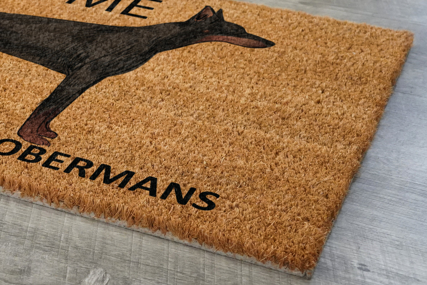 The Doberman Coir Door Mat, Welcome Hope You like Dobermans Dog Door Mats, Funny Doberman Outdoor Doormat, Welcome The Doberman Mats