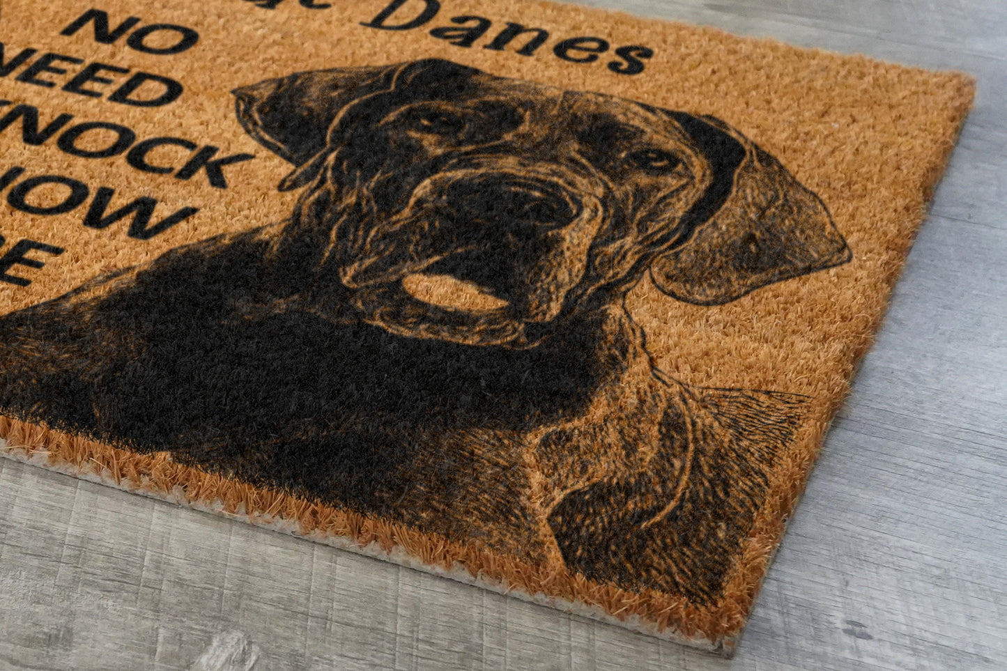 Great Danes Door Mat, Great Dane We Know You ARE HERE, No Need to Knock Great Danes Coir Door Mats, Great Danes Outdoor Coir Mat