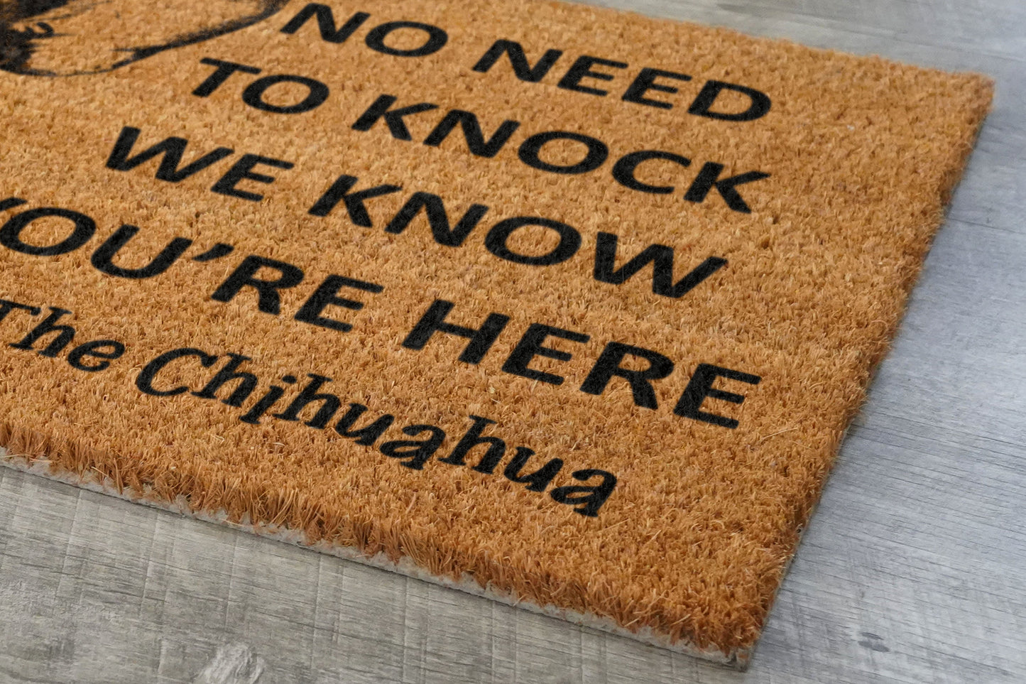 Welcome Chihuahua Doormat, No Need to Knock Chihuahua Door Mat, Chihuahuas Doormat, Welcome Chihuahuas Doormats, Welcome Dog Breed Mats