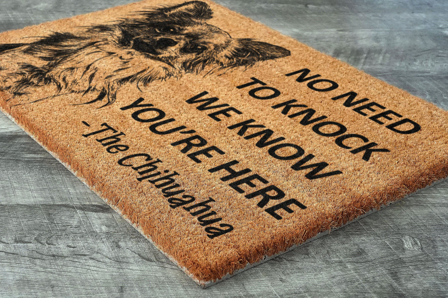 Welcome Chihuahua Doormat, No Need to Knock Chihuahuas Door Mat, Chihuahua Doormat, Welcome Chihuahuas Doormats, Welcome Dog Breed Mats