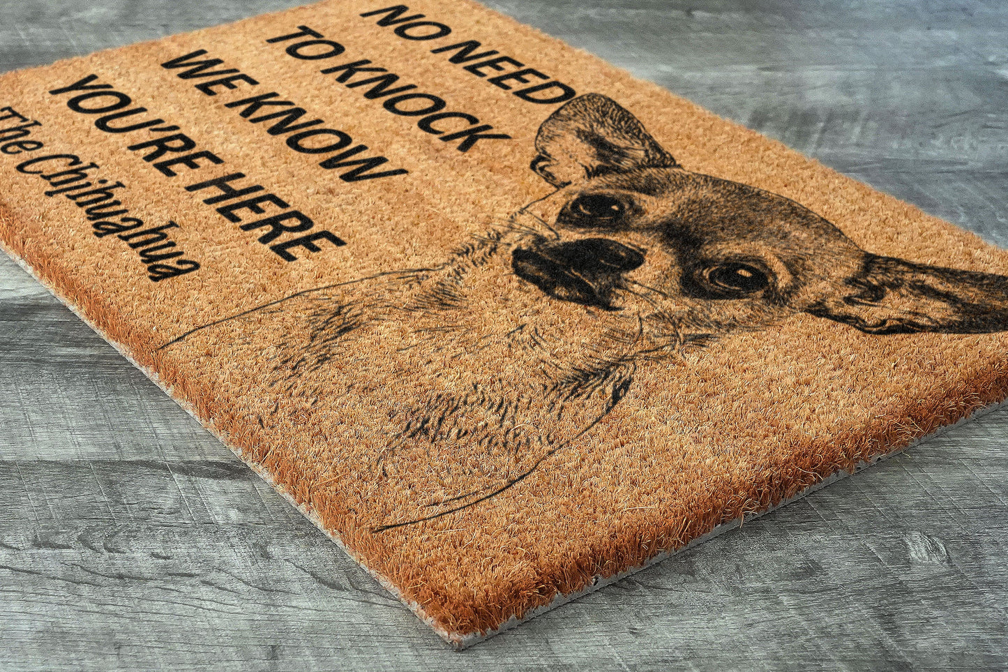 Welcome Chihuahuas Doormat, Chihuahuas Door Mat, No Need to Knock Chihuahua Doormat, Welcome Chihuahua Doormats, Welcome Dog Breed Mat