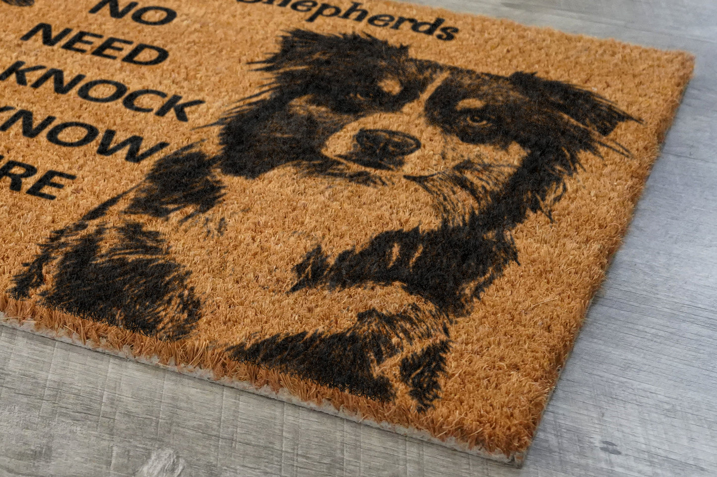 Australian Shepherds Doormat, Australian Shepherds Door Mat, No Need to Knock Australian Shepherd Doormat, Welcome Dog Breed Mat Shepherds
