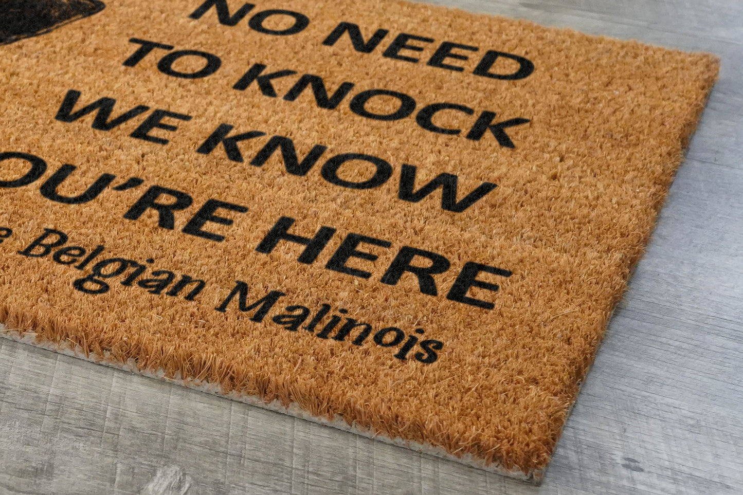 Belgian Malinois Doormat, Belgian Malinois Mat, No Need to Knock Belgian Malinois Shepherd Doormat, Welcome Dog Breed Mat Belgian Shepherd