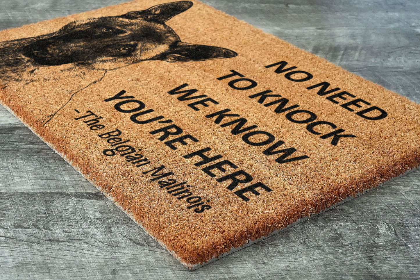 Belgian Malinois Doormat, Belgian Malinois Mat, No Need to Knock Belgian Malinois Shepherd Doormat, Welcome Dog Breed Mat Belgian Shepherd
