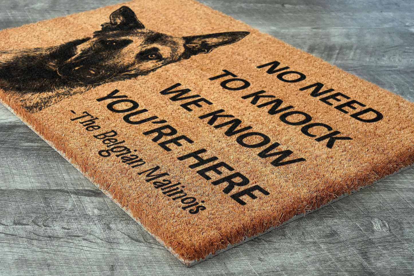 Belgian Malinois Doormat, Belgian Shepherd Mat, No Need to Knock Belgian Malinois Shepherd Doormat, Welcome Dog Breed Mat Belgian Shepherd