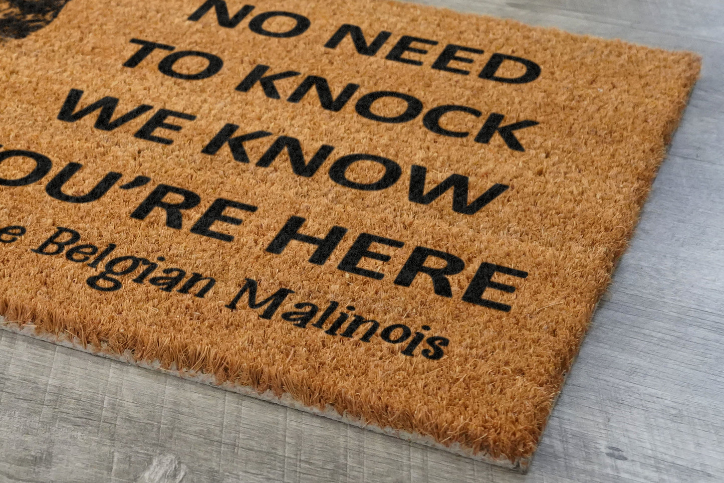 Belgian Malinois Doormat, Belgian Shepherd Mat, No Need to Knock Belgian Malinois Shepherd Doormat, Welcome Dog Breed Mat Belgian Malinois