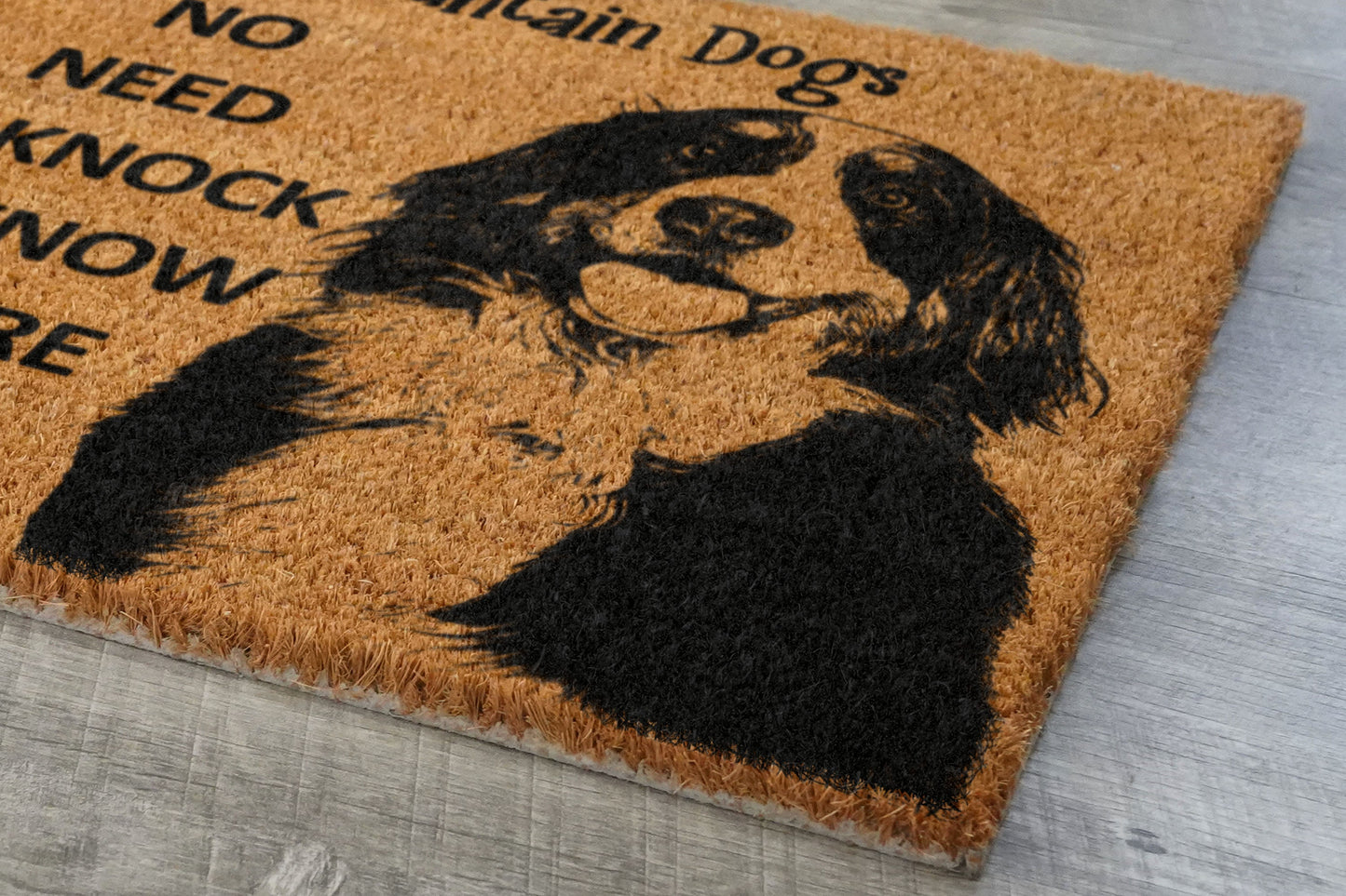 Bernese Mountain Dogs Doormat, Bernese Mountain Dogs Mats, No Need to Knock Bernese Mountain Dogs Doormat, Welcome Dog Breed Mat
