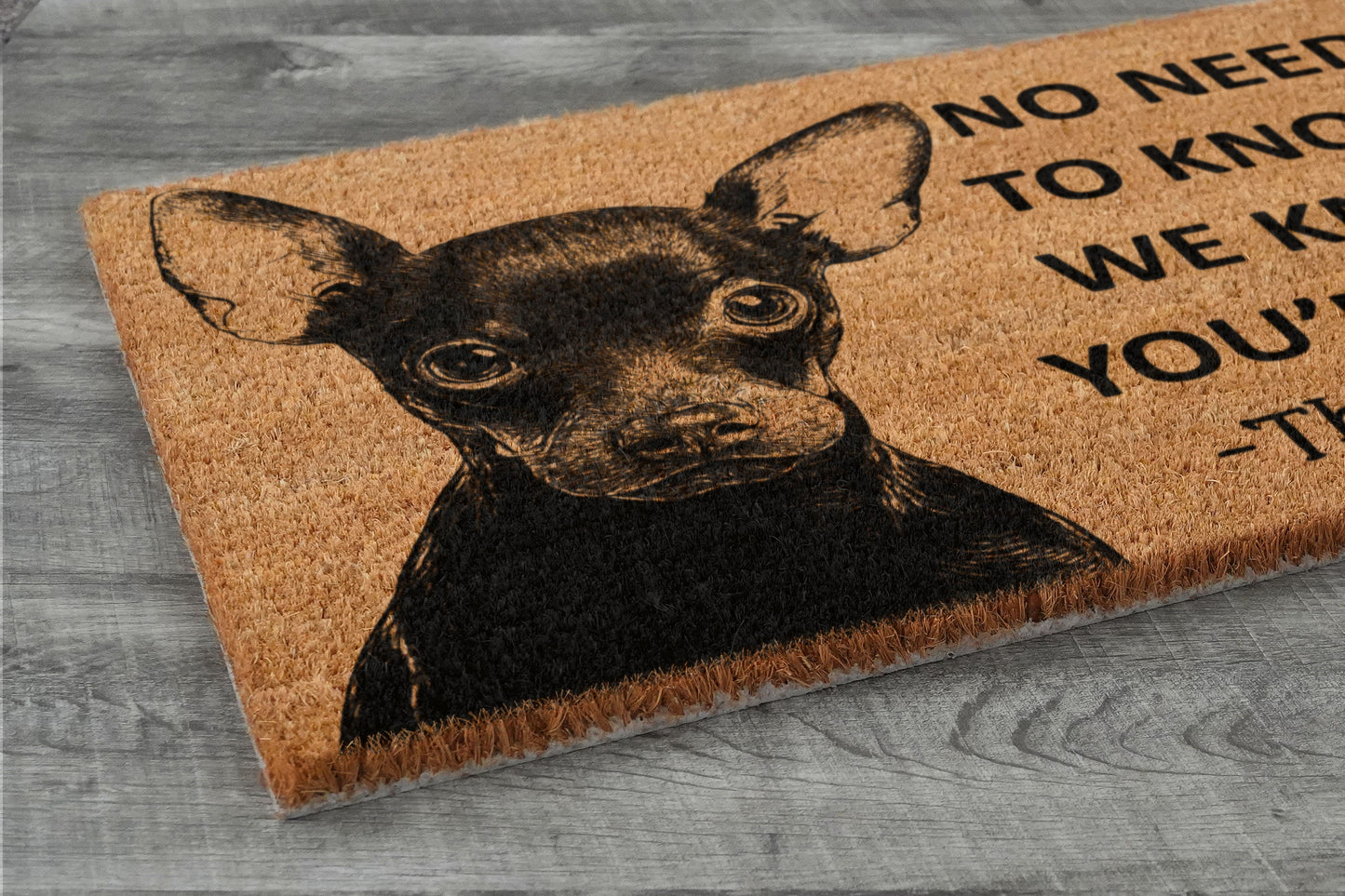 Welcome Chihuahua Doormat, No Need to Knock Chihuahua Door Mat, Chihuahuas Doormat, Welcome Chihuahuas Doormats, Welcome Dog Breed Mats