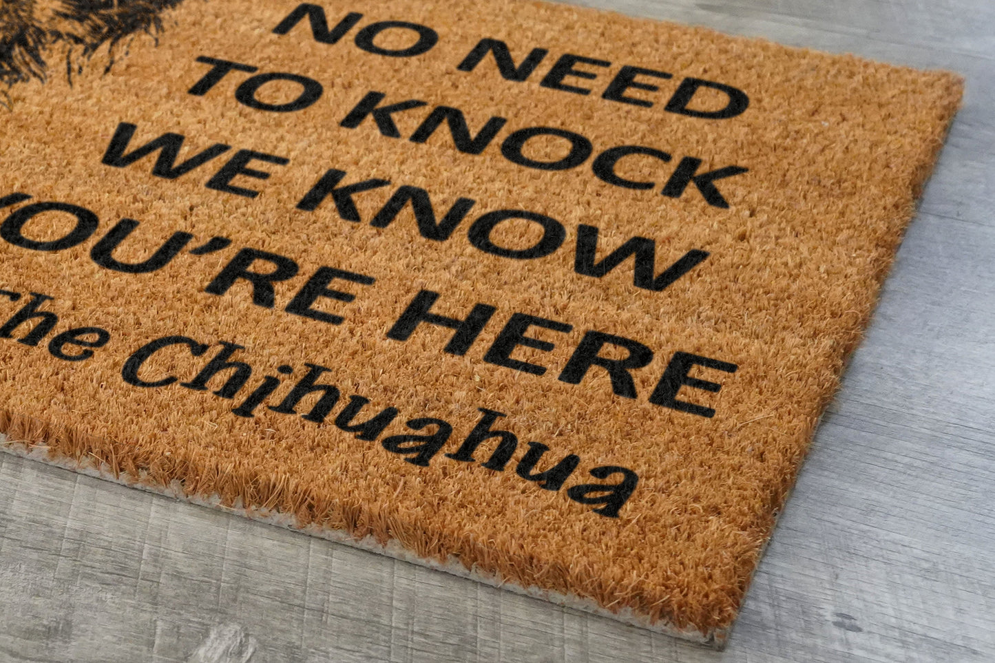 Welcome Chihuahua Doormat, No Need to Knock Chihuahuas Door Mat, Chihuahua Doormat, Welcome Chihuahuas Doormats, Welcome Dog Breed Mats
