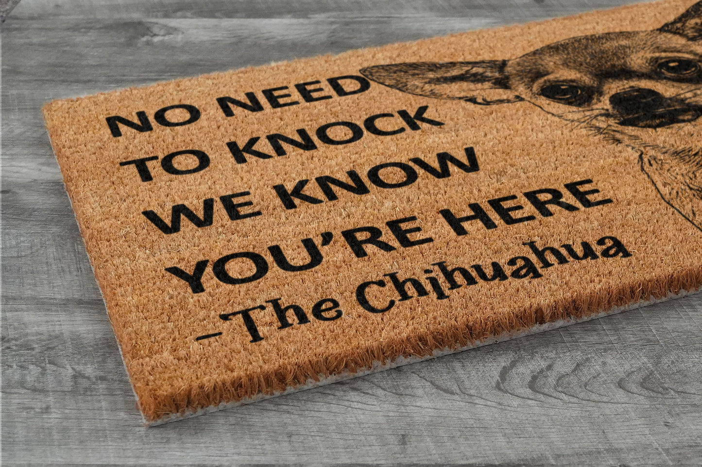 Welcome Chihuahuas Doormat, Chihuahuas Door Mat, No Need to Knock Chihuahua Doormat, Welcome Chihuahua Doormats, Welcome Dog Breed Mat