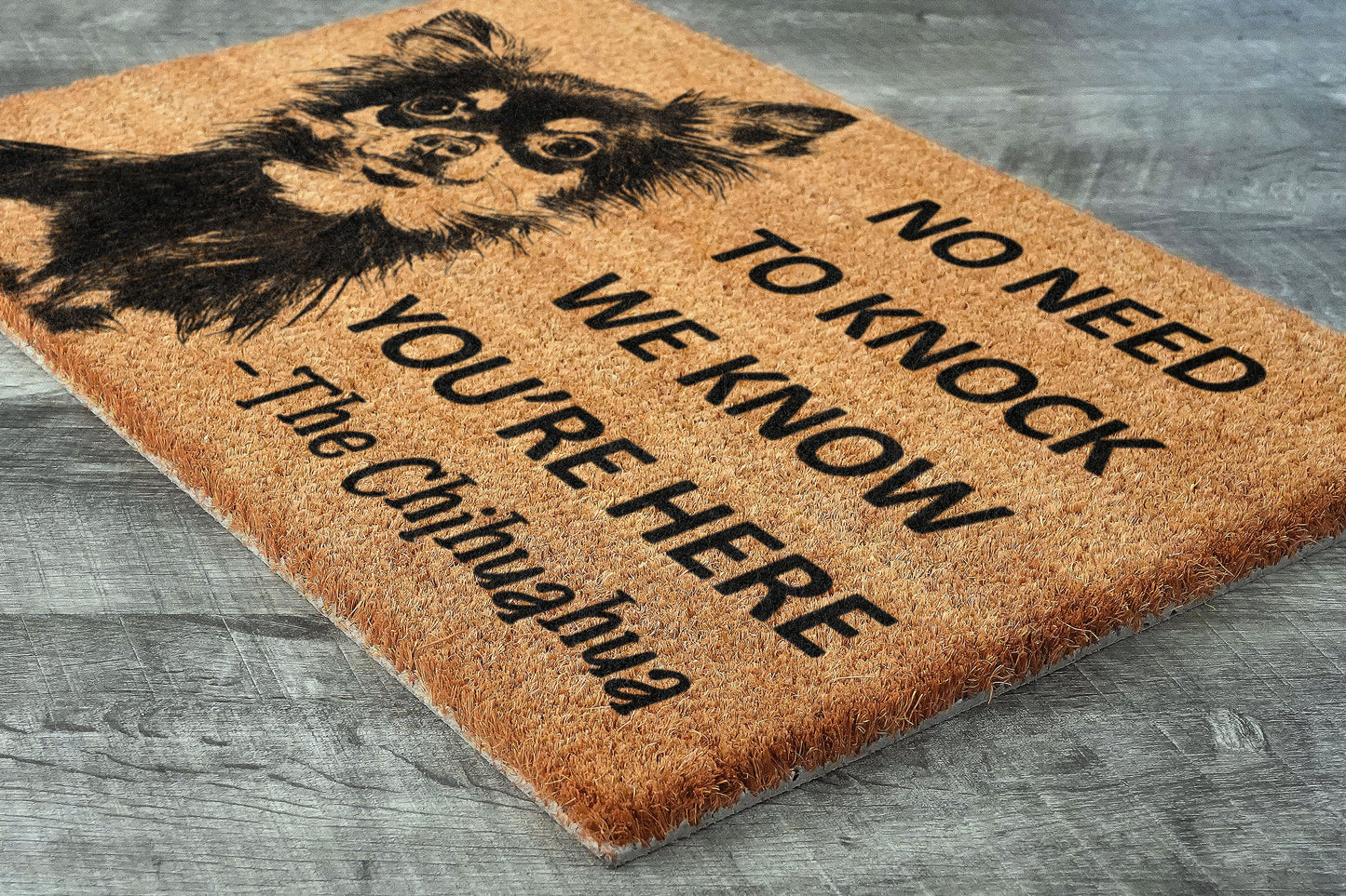 Welcome Chihuahuas Doormat, Chihuahuas Door Mat, No Need to Knock Chihuahua Doormat, Welcome Chihuahua Doormats, Welcome Dog Breed Mat