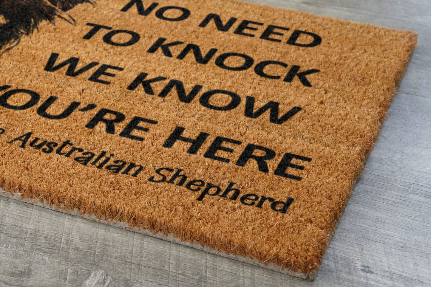 Australian Shepherd Doormat, Australian Shepherd Door Mat, No Need to Knock Australian Shepherd Doormat, Welcome Dog Breed Mat Shepherd