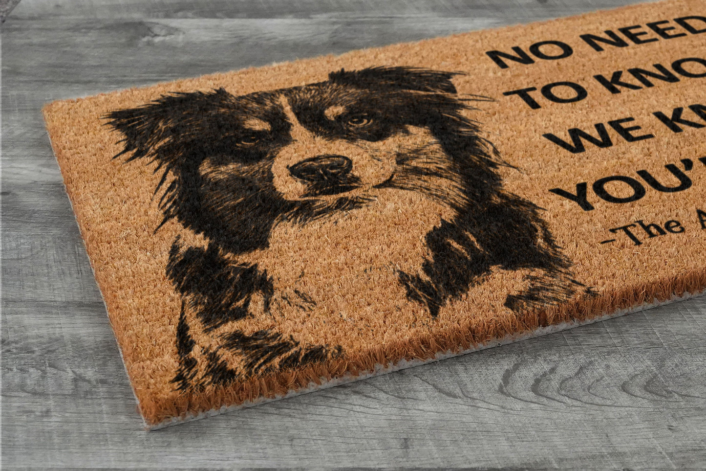 Australian Shepherd Doormat, Australian Shepherd Door Mat, No Need to Knock Australian Shepherd Doormat, Welcome Dog Breed Mat Shepherd