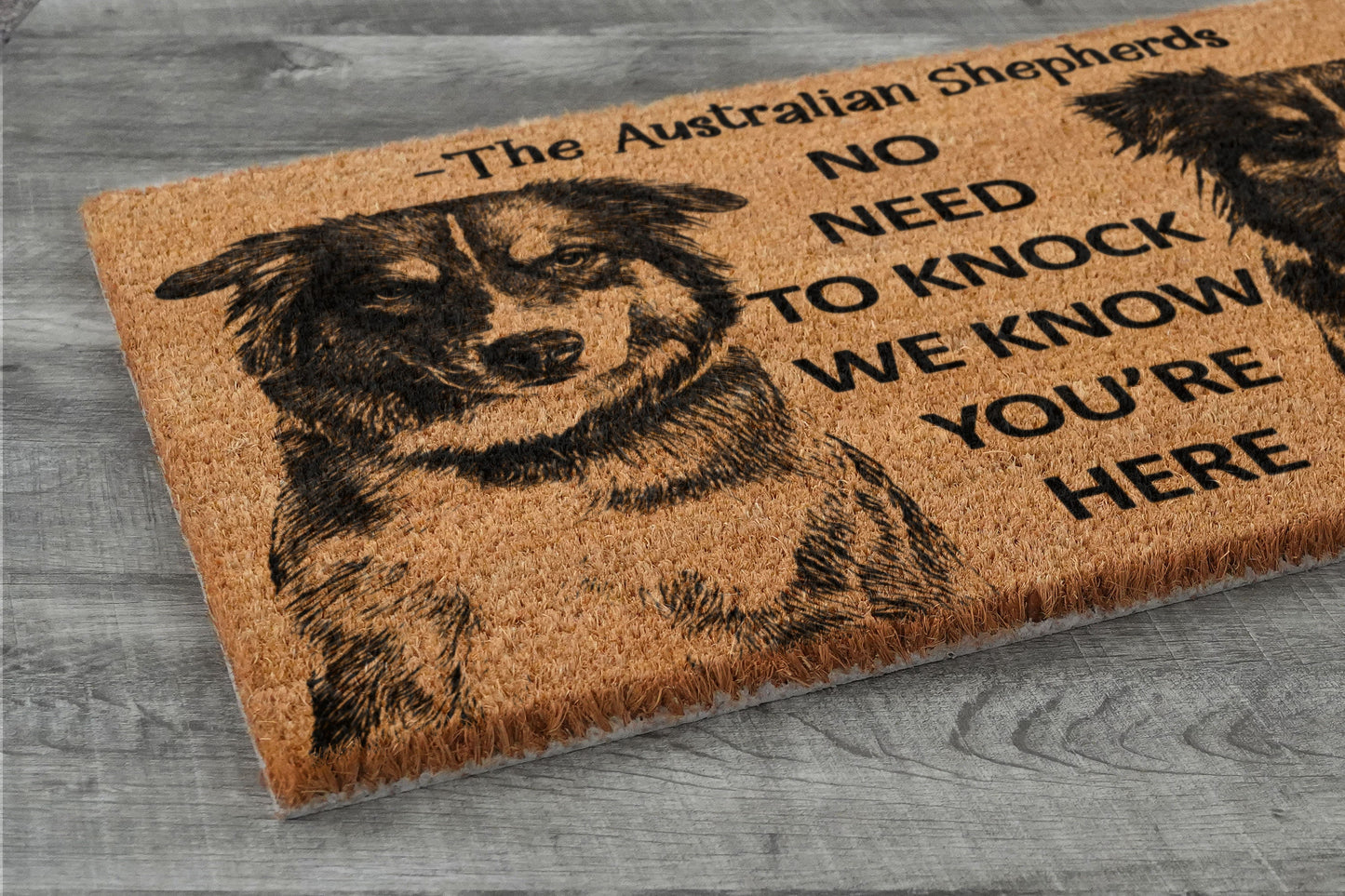 Australian Shepherds Doormat, Australian Shepherds Door Mat, No Need to Knock Australian Shepherd Doormat, Welcome Dog Breed Mat Shepherds
