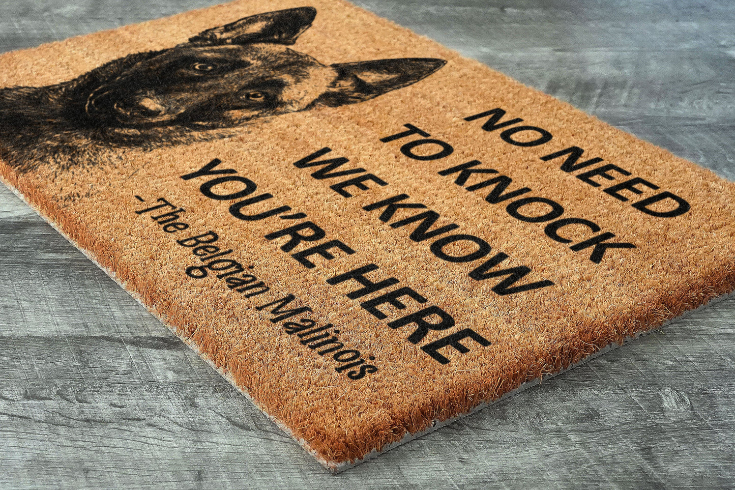 Belgian Malinois Doormat, Belgian Shepherd Mat, No Need to Knock Belgian Malinois Shepherd Doormat, Welcome Dog Breed Mat Belgian Malinois