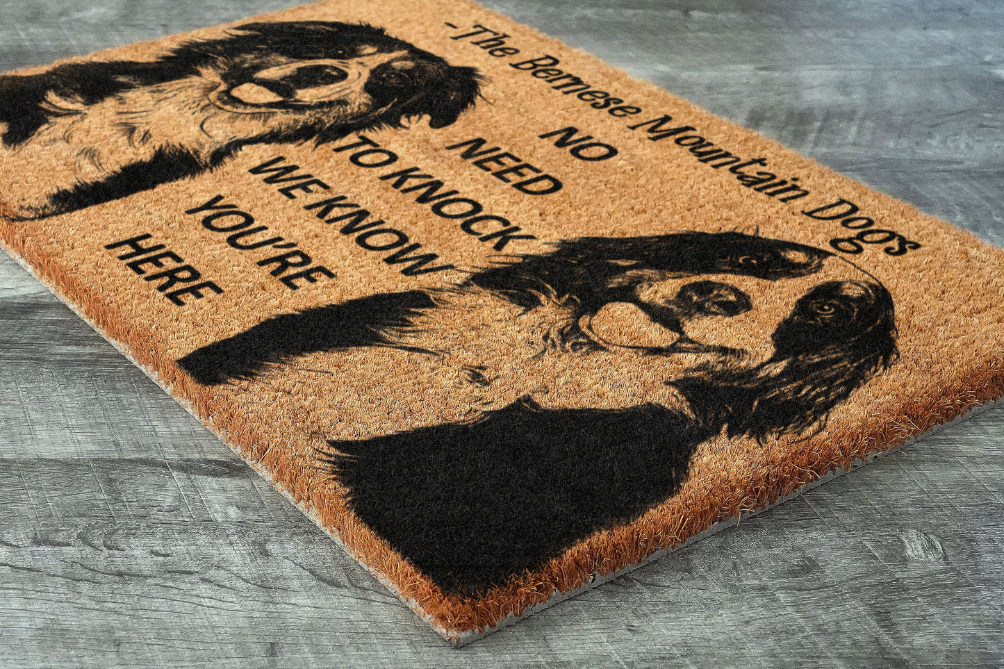Bernese Mountain Dogs Doormat, Bernese Mountain Dogs Mats, No Need to Knock Bernese Mountain Dogs Doormat, Welcome Dog Breed Mat