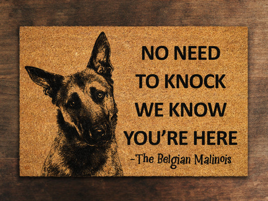Belgian Malinois Doormat, Belgian Shepherd Mat, No Need to Knock Belgian Malinois Shepherd Doormat, Welcome Dog Breed Mat Belgian Shepherd