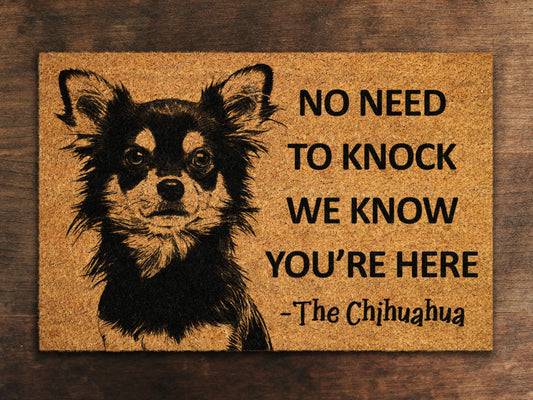 Welcome Chihuahuas Doormat, No Need to Knock Chihuahua Door Mat, Chihuahuas Doormat, Welcome Chihuahua Doormats, Welcome Dog Breed Mats