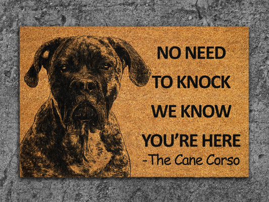 Cane Corso Door Mat, We Know You ARE Here Door Mats, Cane Corso Funny Doormat, Cane Corso Coir Mat, Cane Corso Mat, Cane Corso Welcome Mats