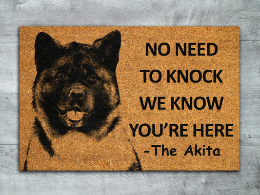Akita Home Door Mat, The Akita We Know You ARE Here Coir Doormat, Akitas Door Mats, Funny Doormat, Welcome Akita Mats