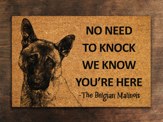 Belgian Malinois Doormat, Belgian Malinois Mat, No Need to Knock Belgian Malinois Shepherd Doormat, Welcome Dog Breed Mat Belgian Shepherd
