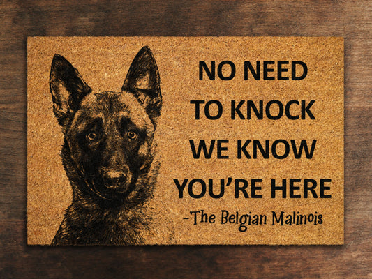 Belgian Malinois Doormat, Belgian Shepherd Mat, No Need to Knock Belgian Malinois Shepherd Doormat, Welcome Dog Breed Mat Belgian Malinois