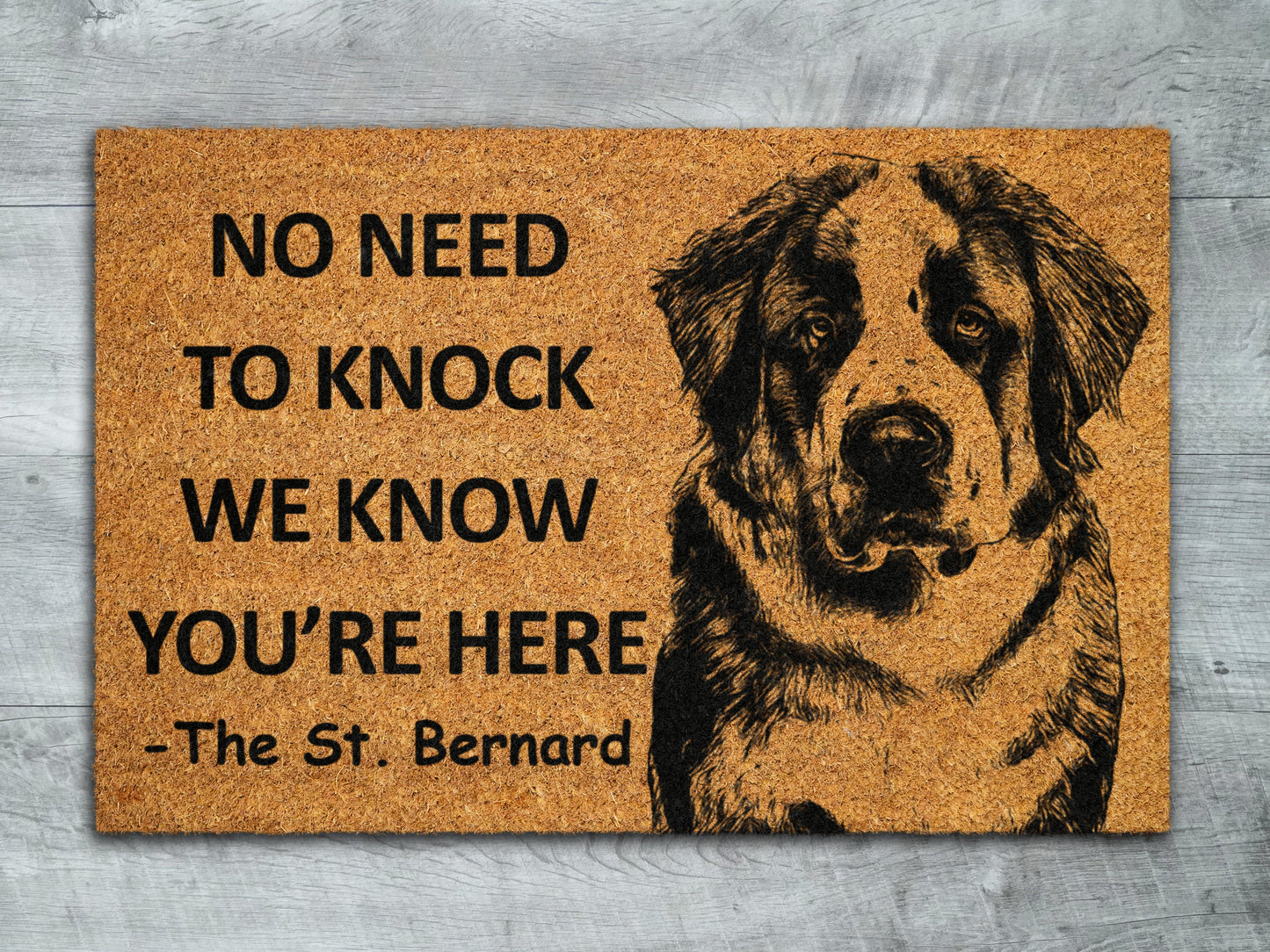The St. Bernard Home Door Mat, Pitbull We Know You ARE Here Coir Doormat, Spring Door Mats, Funny Doormat, Welcome Mats