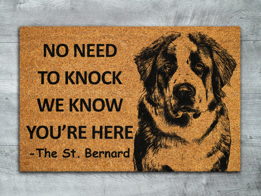 The St. Bernard Home Door Mat, Pitbull We Know You ARE Here Coir Doormat, Spring Door Mats, Funny Doormat, Welcome Mats