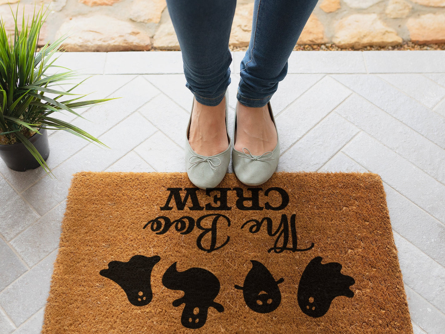 Halloween The Boo Crew Funny Doormat, Coir Door Mat, Welcome Witches Mat, Front Door Mat, Outdoor Mats, Funny Doormat, Fall Welcome Coir Mat