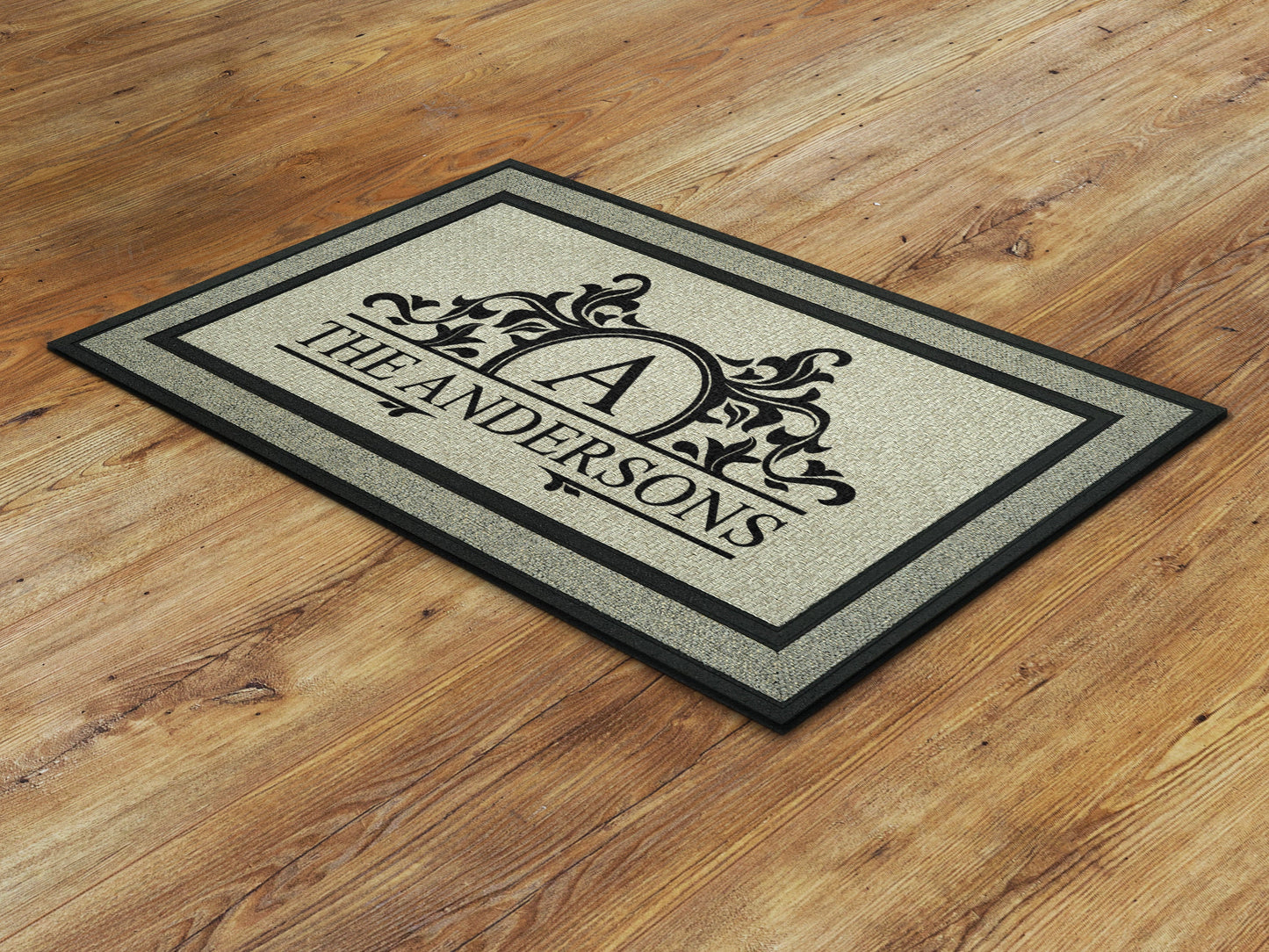Personalize Family Name and Monogram Doormat, Customize Family Initial Door Mat, Family Name Monogram Rubber Doormat, Welcome Mats
