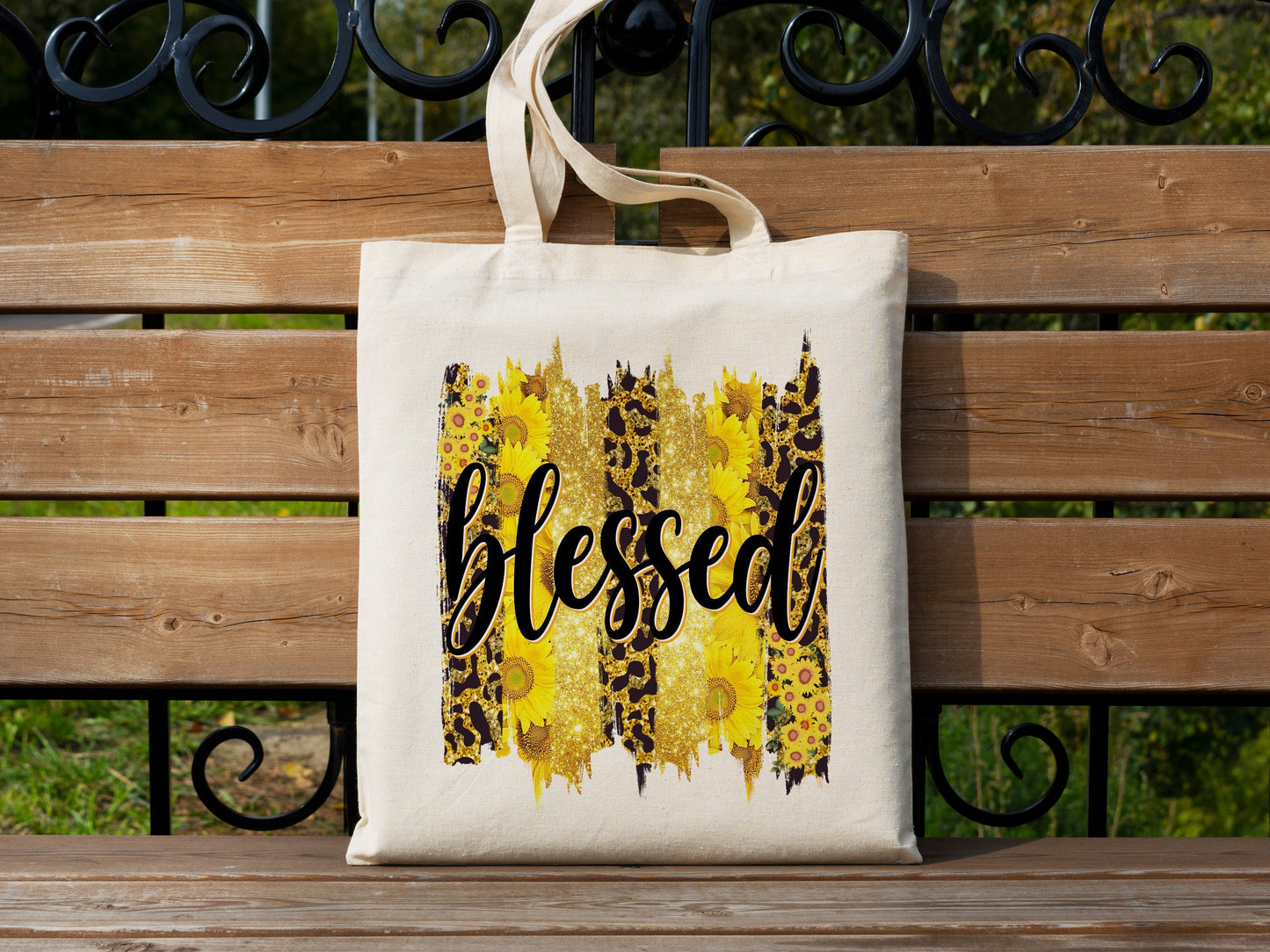 Blessed Cotton Canvas Tote Bag Spring Sunflower Cotton Canvas Tote Bags