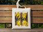 Blessed Cotton Canvas Tote Bag Spring Sunflower Cotton Canvas Tote Bags