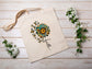 Spring Sunflower and Butterfly Cotton Canvas Tote Bag Spring Butterflies Cotton Canvas Tote Bags