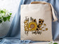 Love Sunflower Cotton Canvas Tote Bag Love Spring Cotton Canvas Tote Bags
