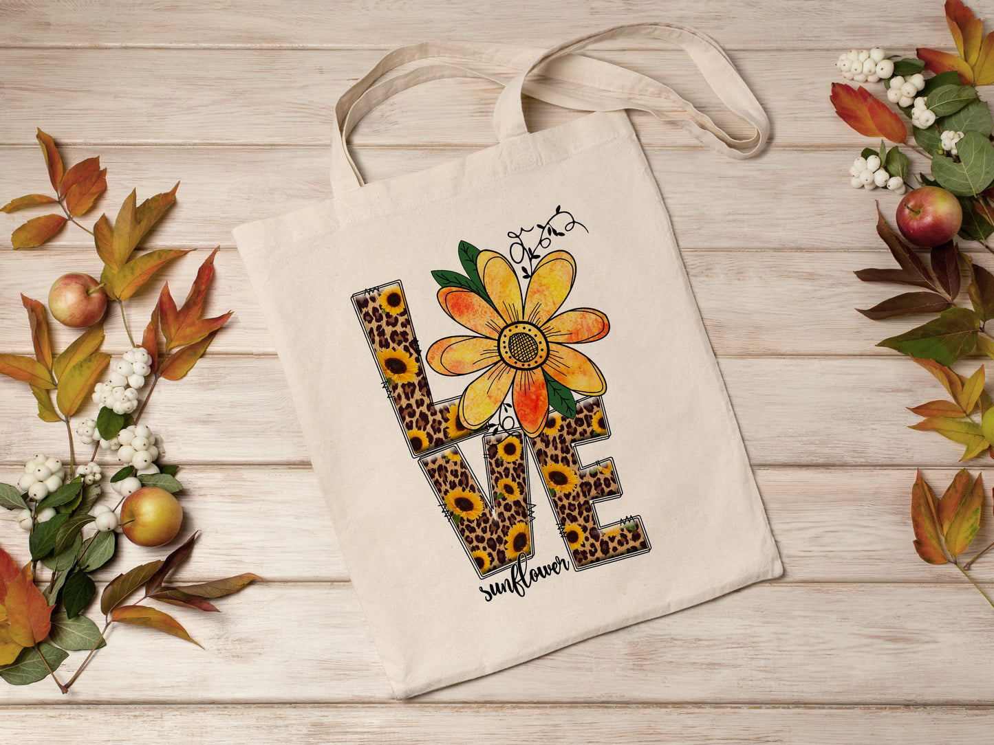 Love of Sunflower Cotton Canvas Tote Bag Love of Sunflower Cotton Canvas Tote Bags