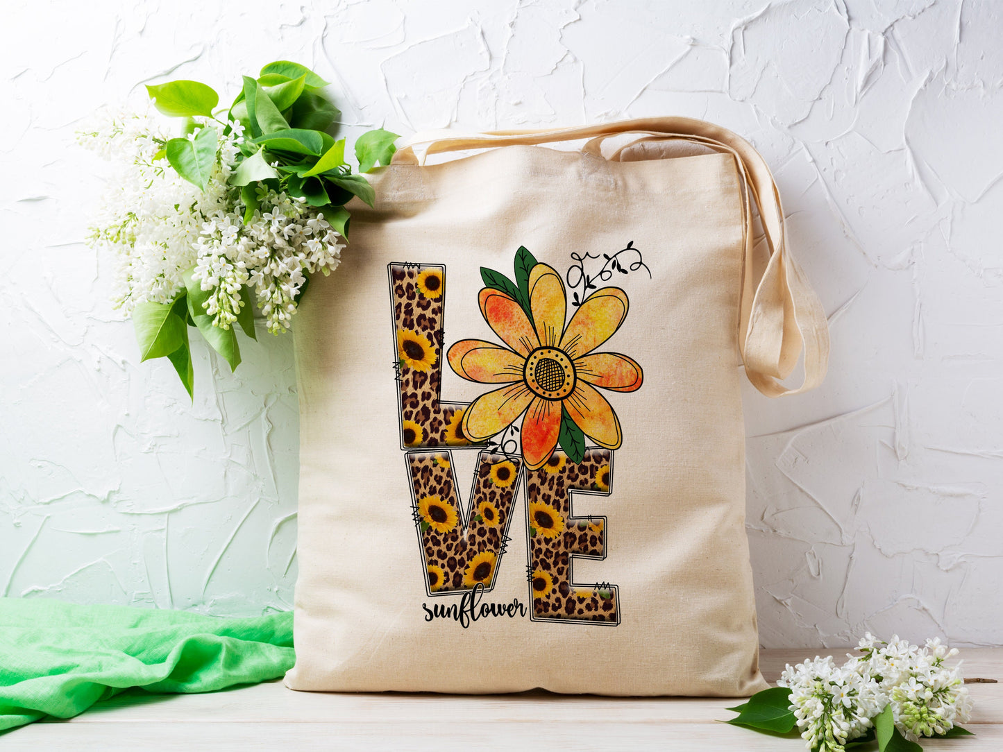 Love of Sunflower Cotton Canvas Tote Bag Love of Sunflower Cotton Canvas Tote Bags